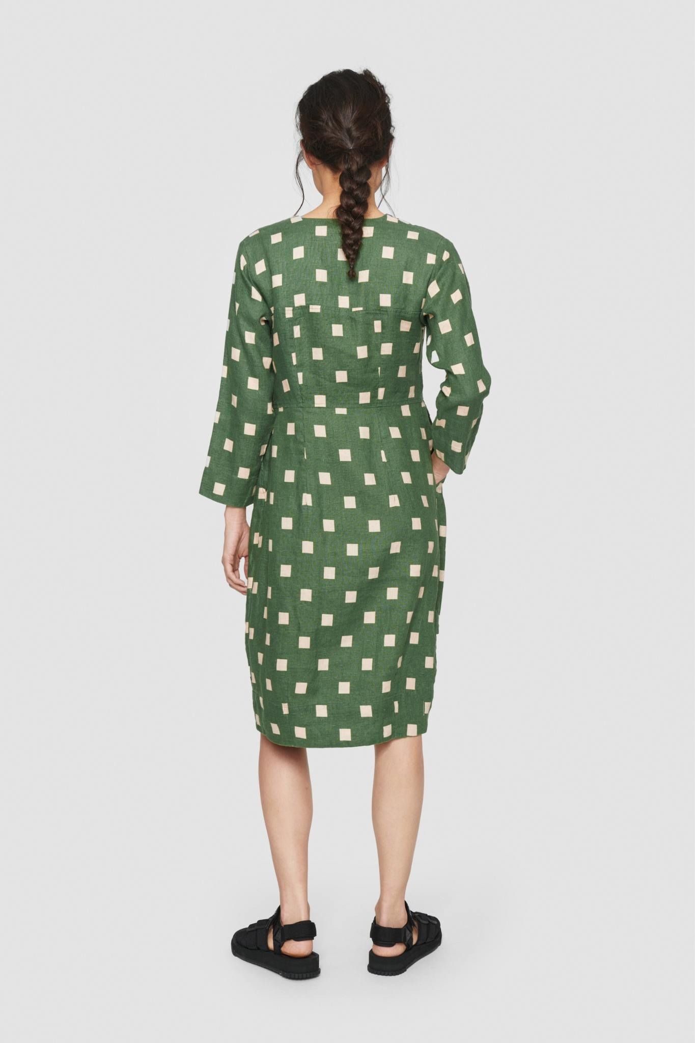 Checkpoint linen dress
