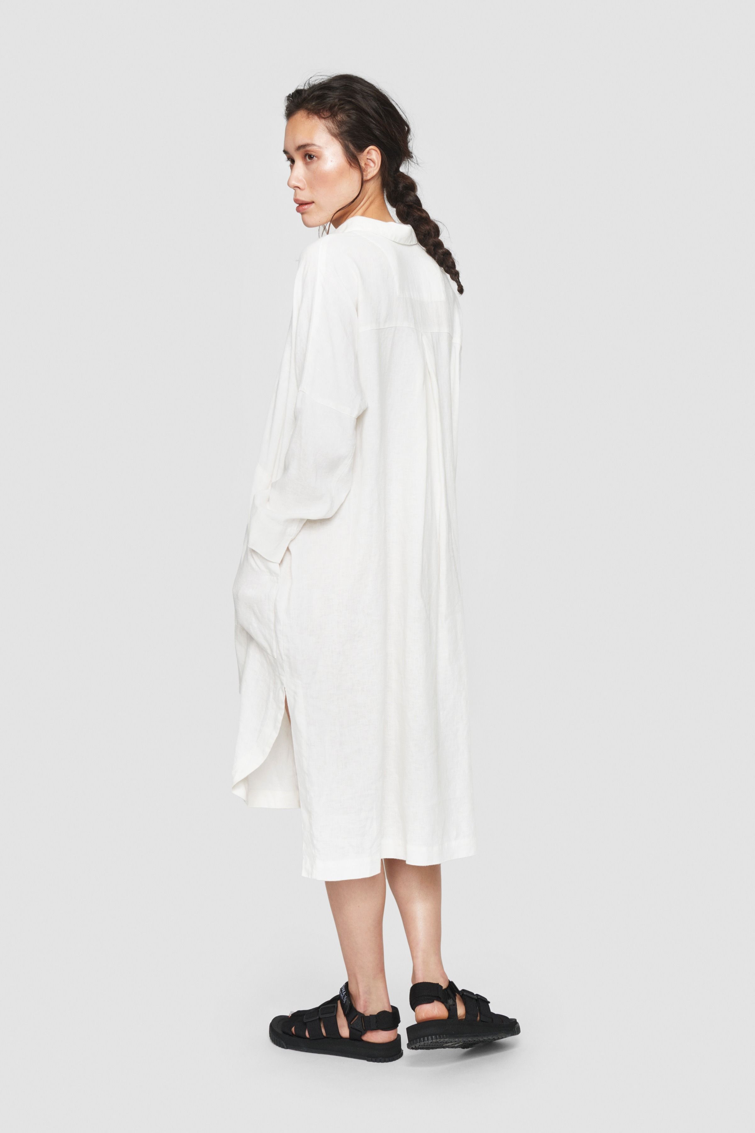 Lazy linen shirt dress