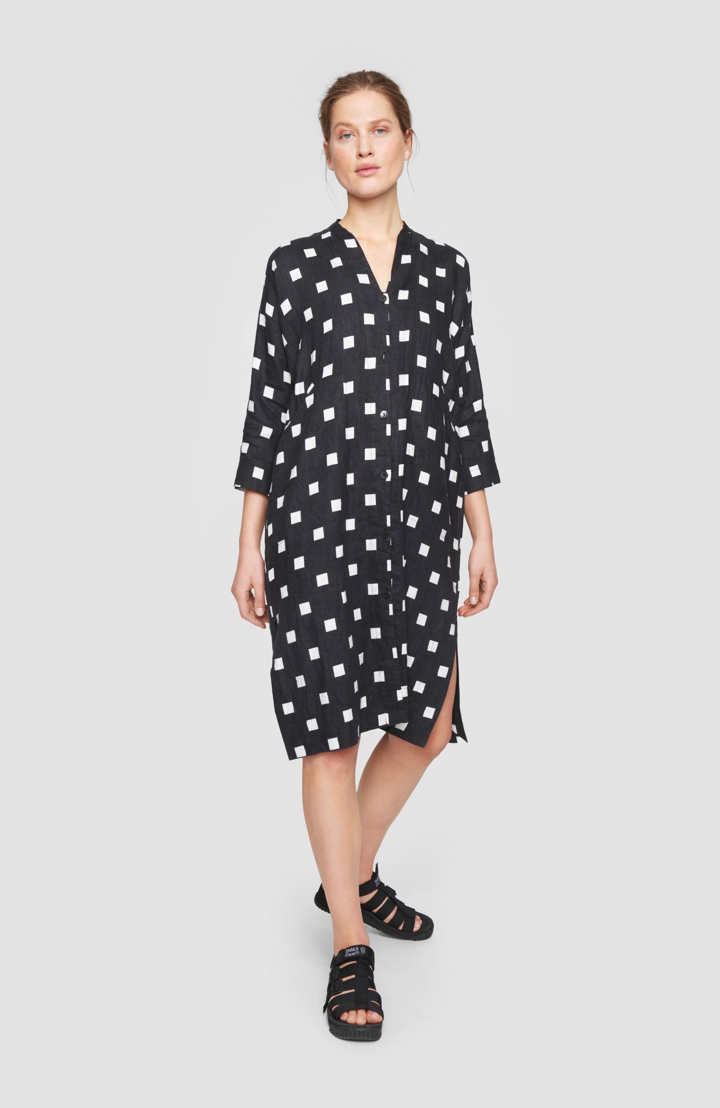 Checkpoint linen shirt dress