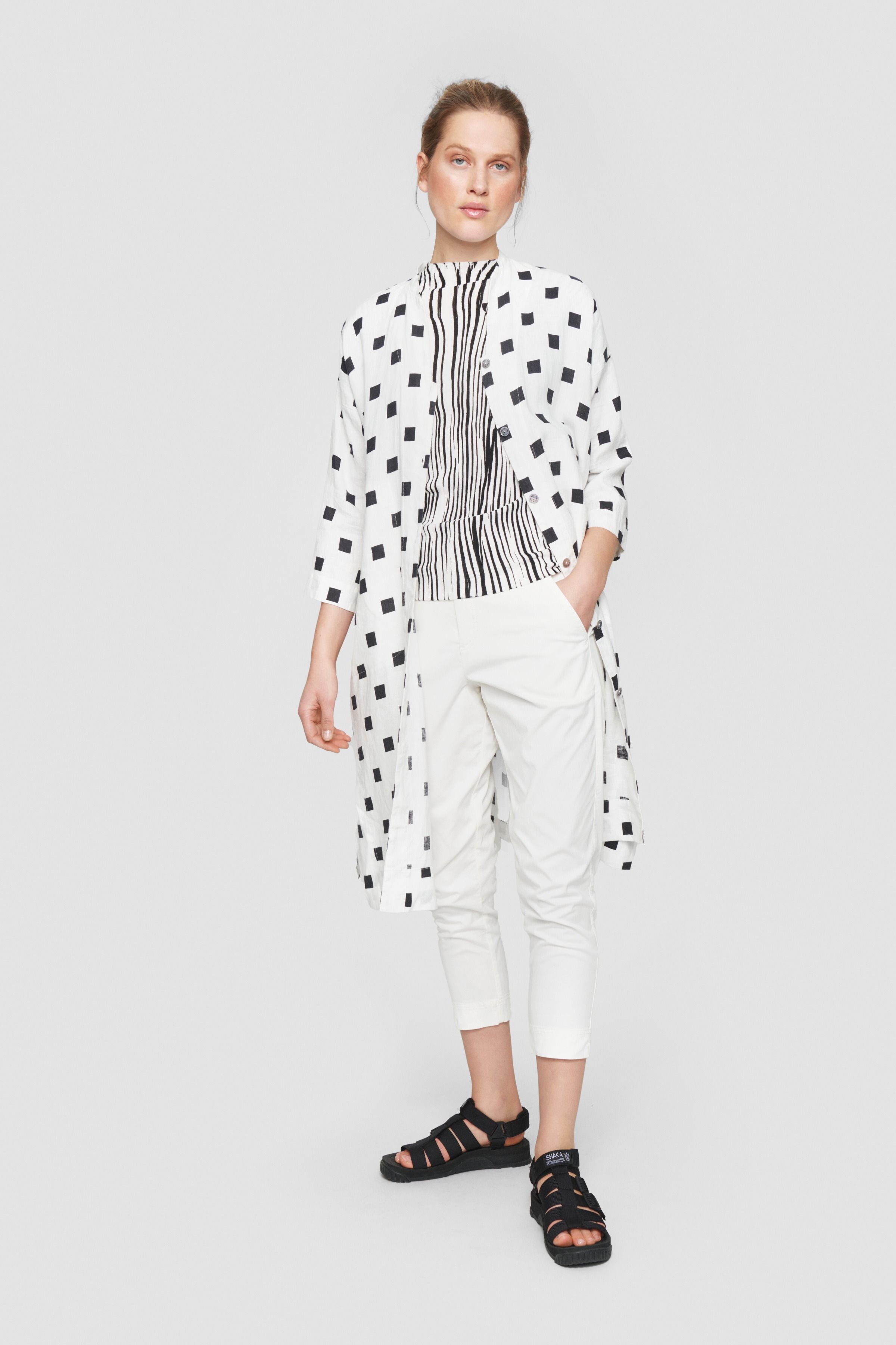 Checkpoint linen shirt dress