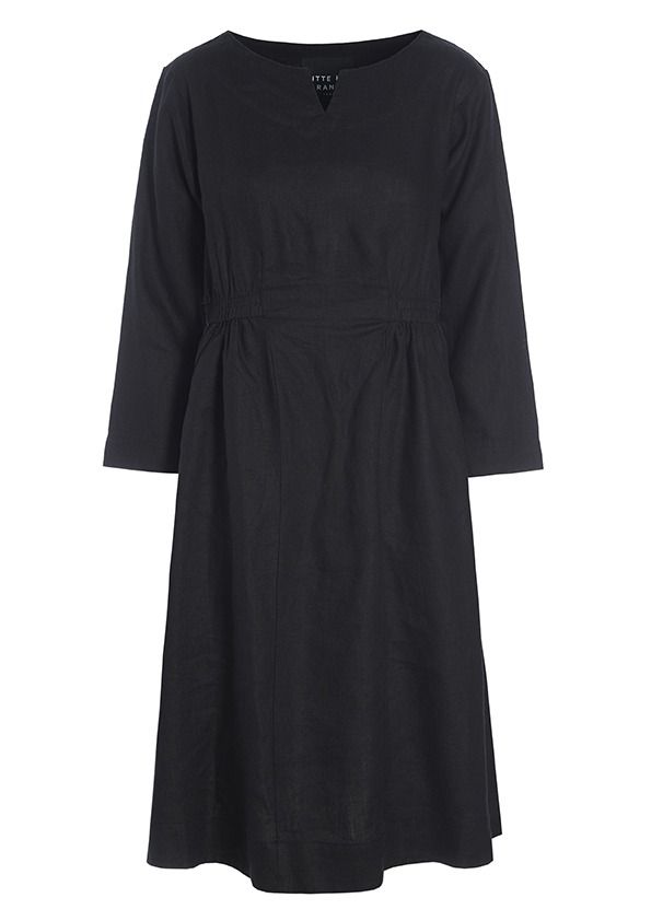 Lazy linen dress with elastic