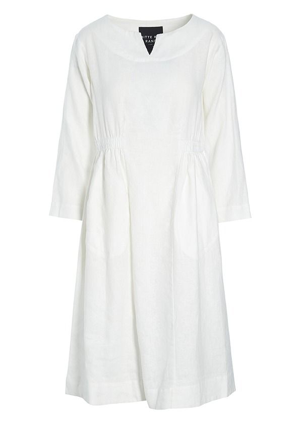 Lazy linen dress with elastic
