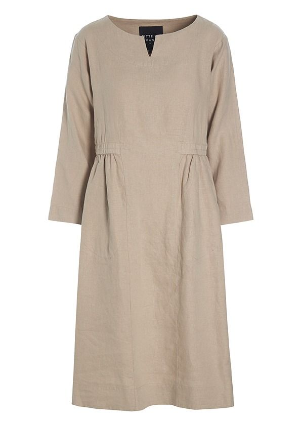 Lazy linen dress with elastic