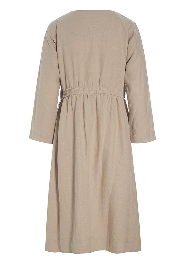 Lazy linen dress with elastic