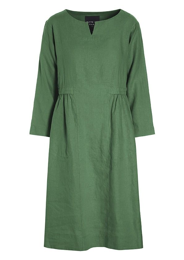 Lazy linen dress with elastic