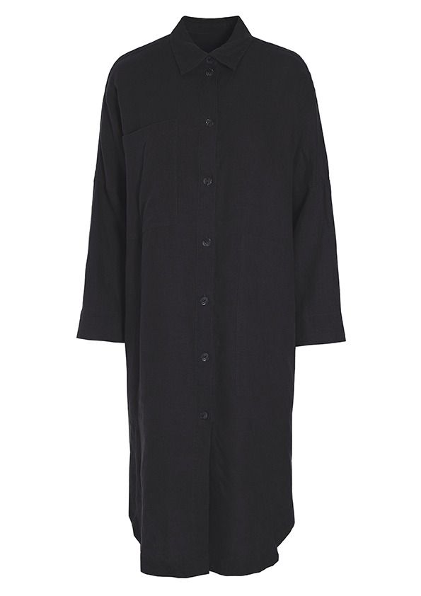 Lazy linen shirt dress