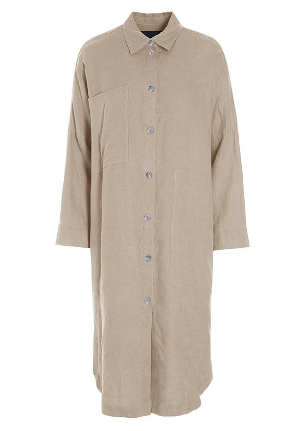 Lazy linen shirt dress