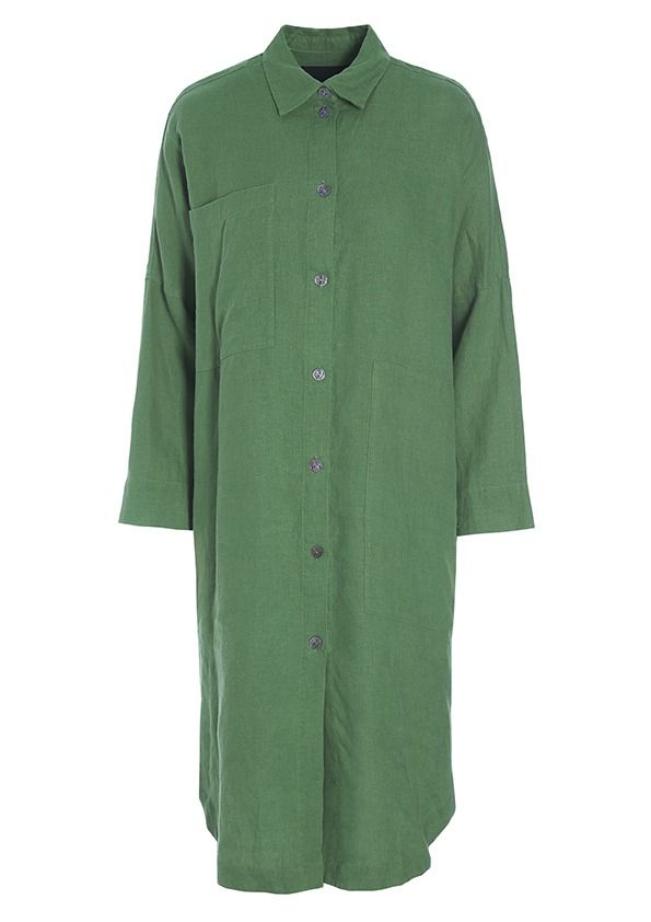 Lazy linen shirt dress
