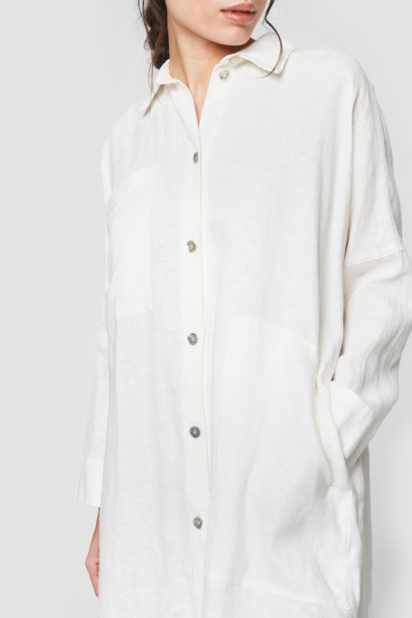 Lazy linen shirt dress