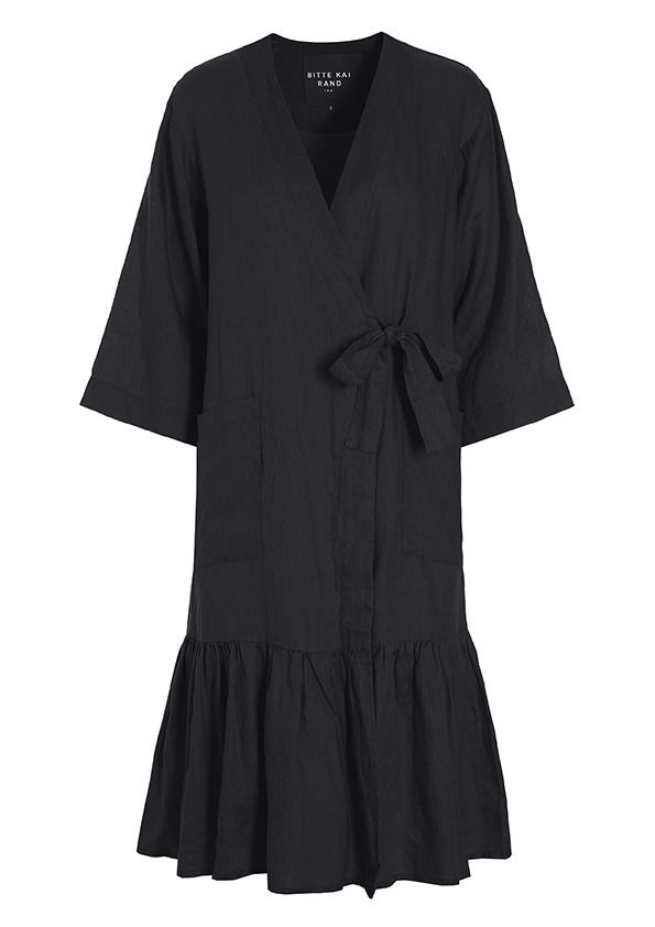 Airy linen wrap dress