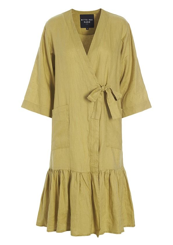 Airy linen wrap dress