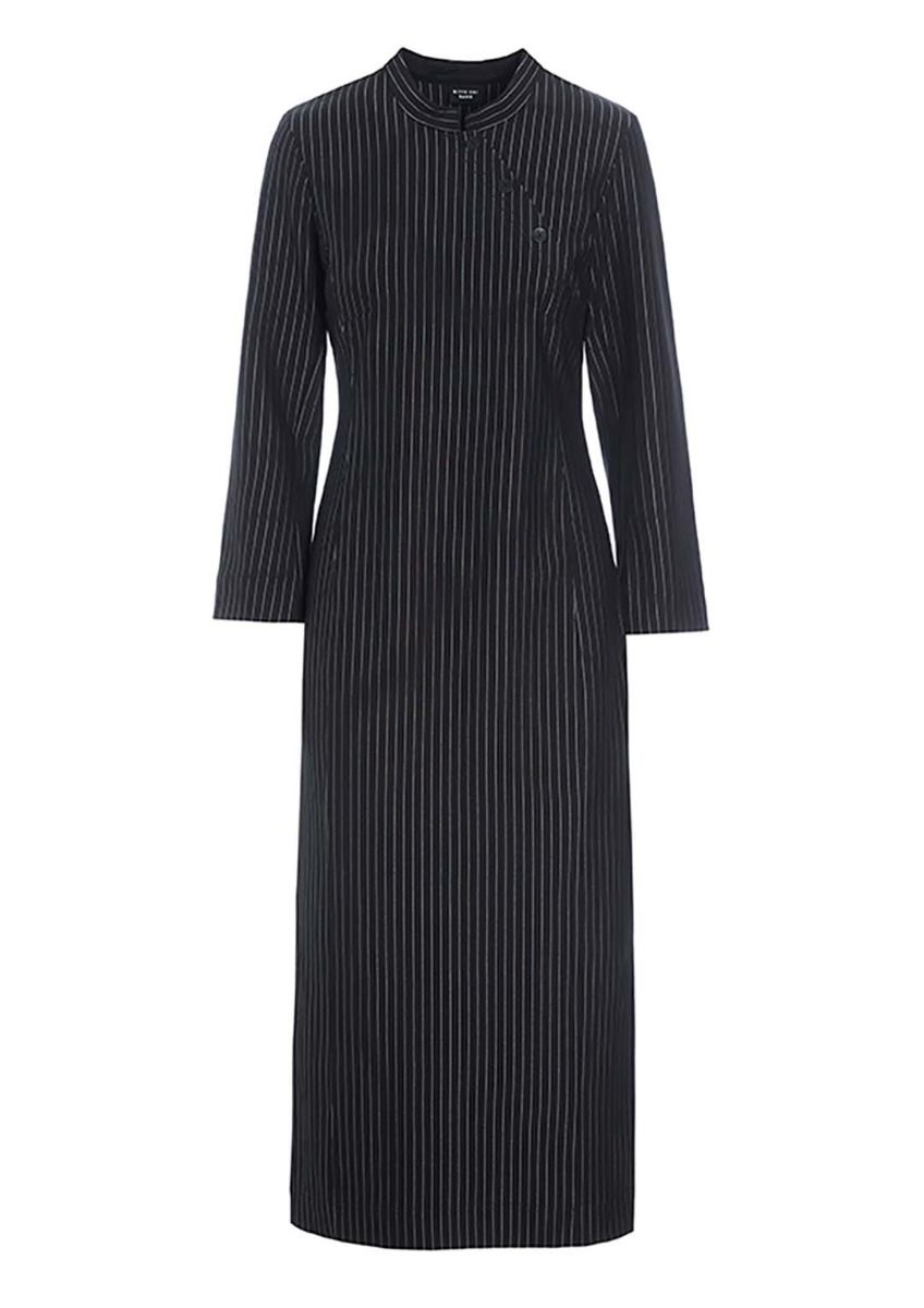 Pinstripe jersey long dress
