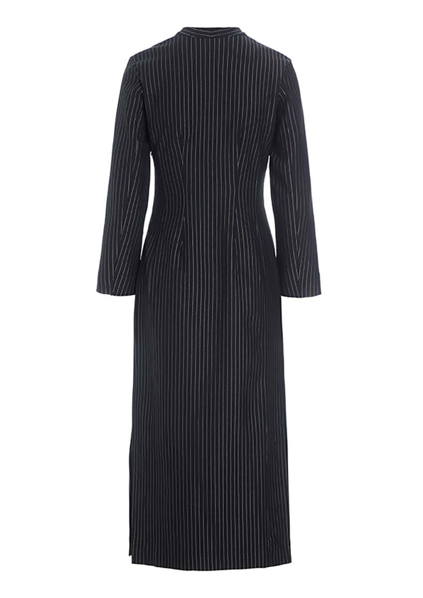 Pinstripe jersey long dress