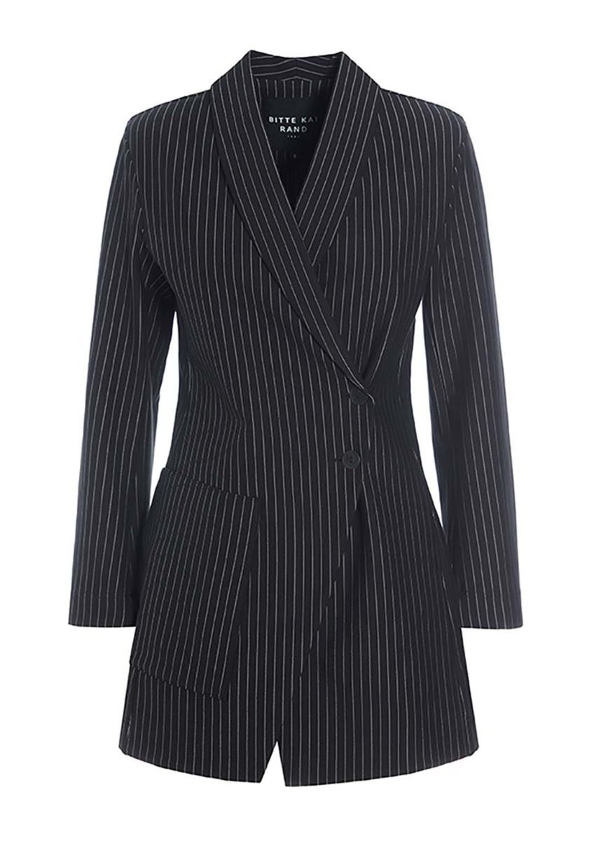 Pinstripe jersey blazer jacket