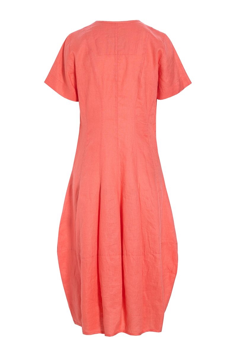 Airy linen dress with V-neck