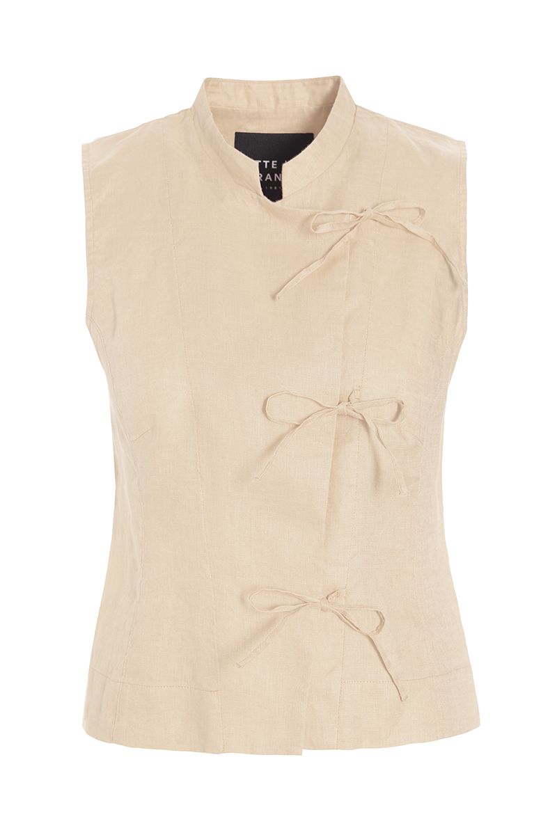 Airy linen sleeveless blouse