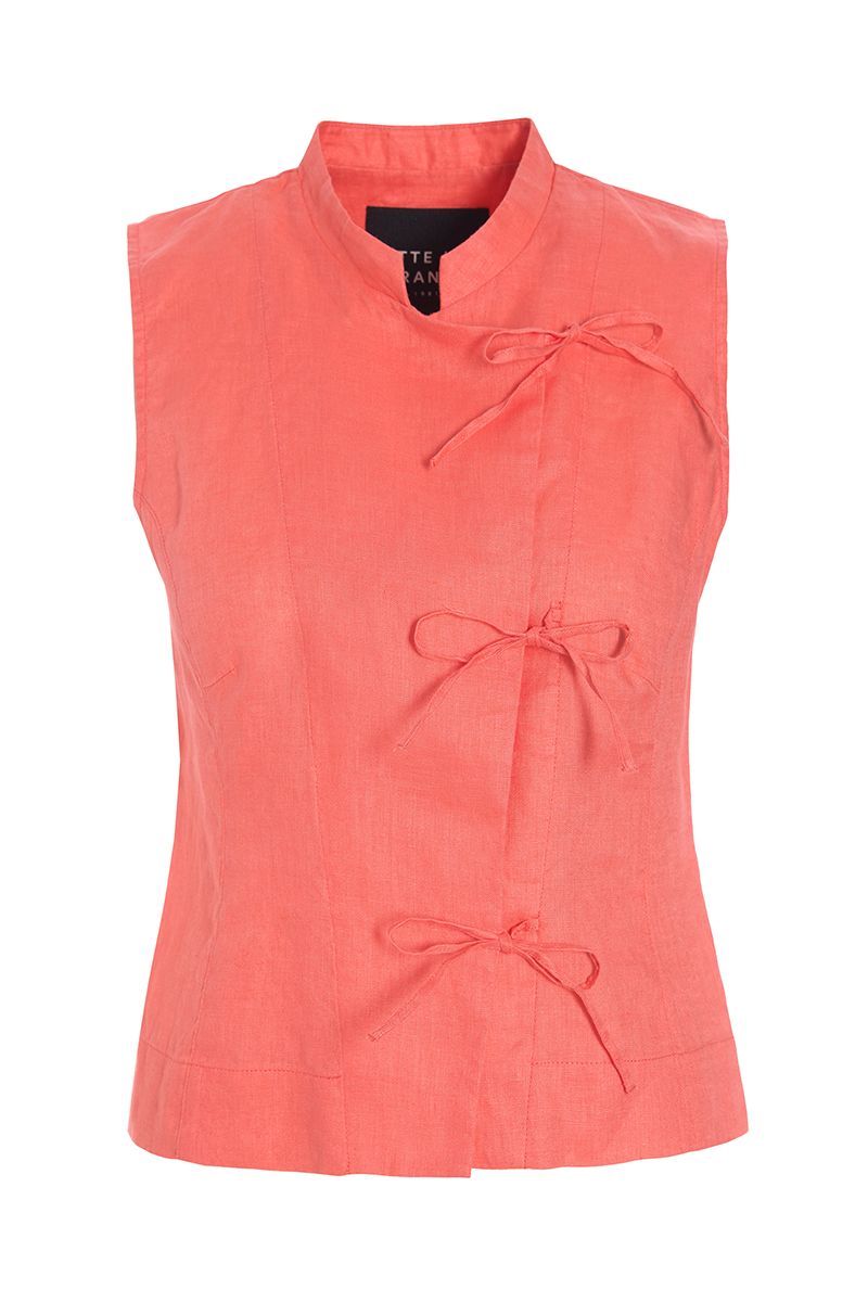 Airy linen sleeveless blouse