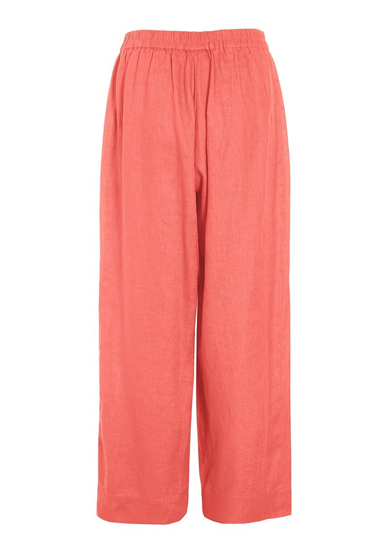 Airy linen wide trousers