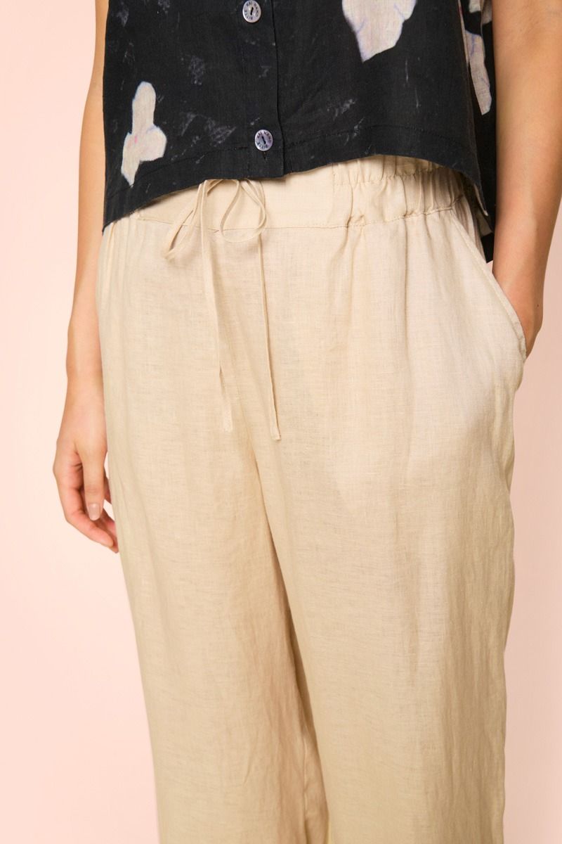 Airy linen straight trousers