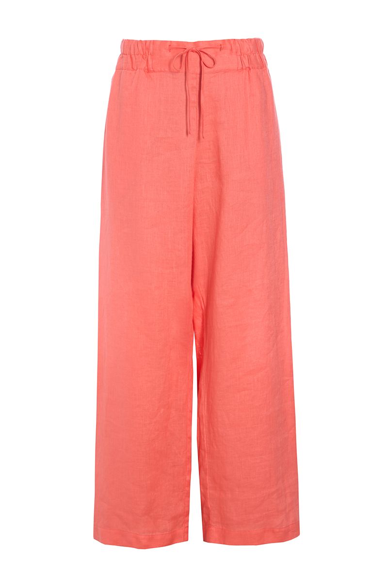 Airy linen straight trousers