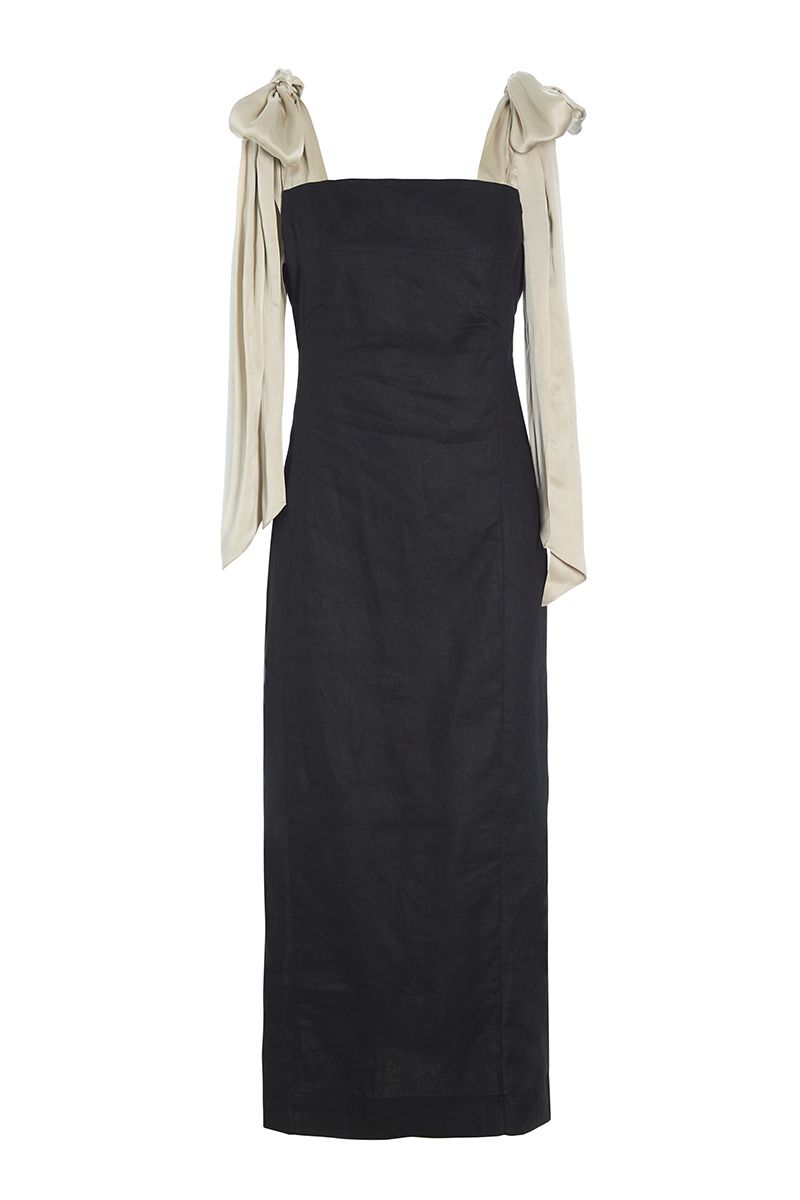 Airy linen narrow dress