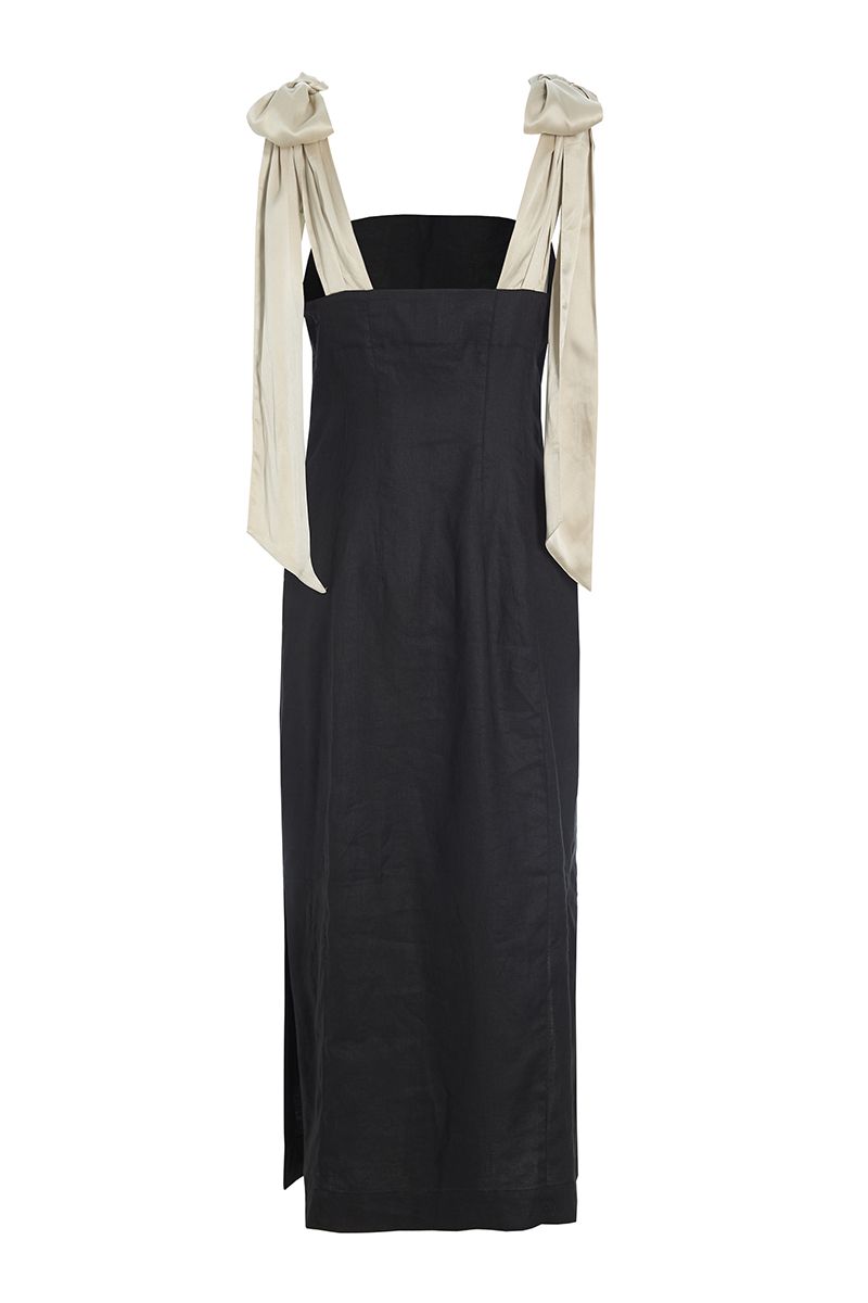 Airy linen narrow dress