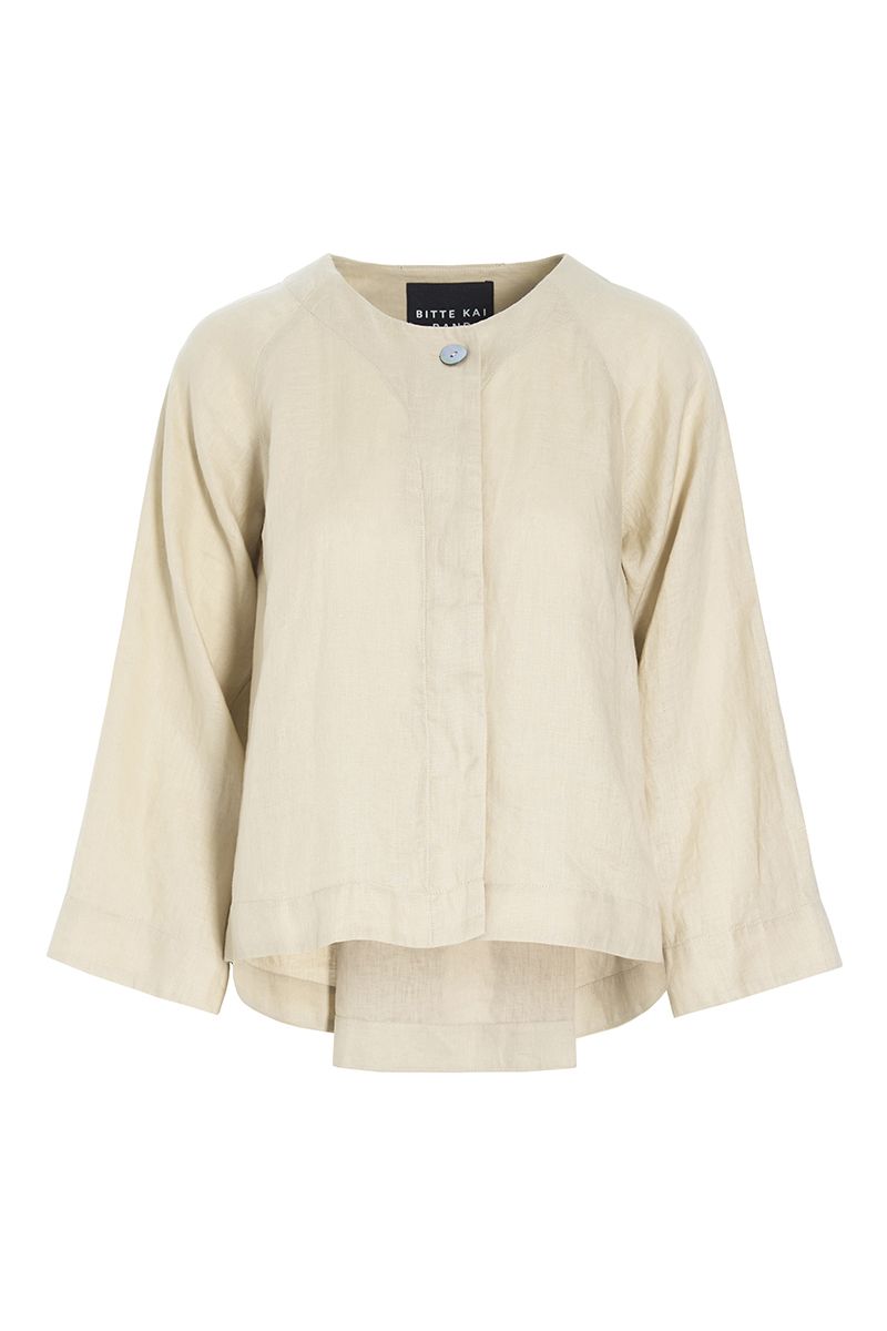 Airy linen short jacket
