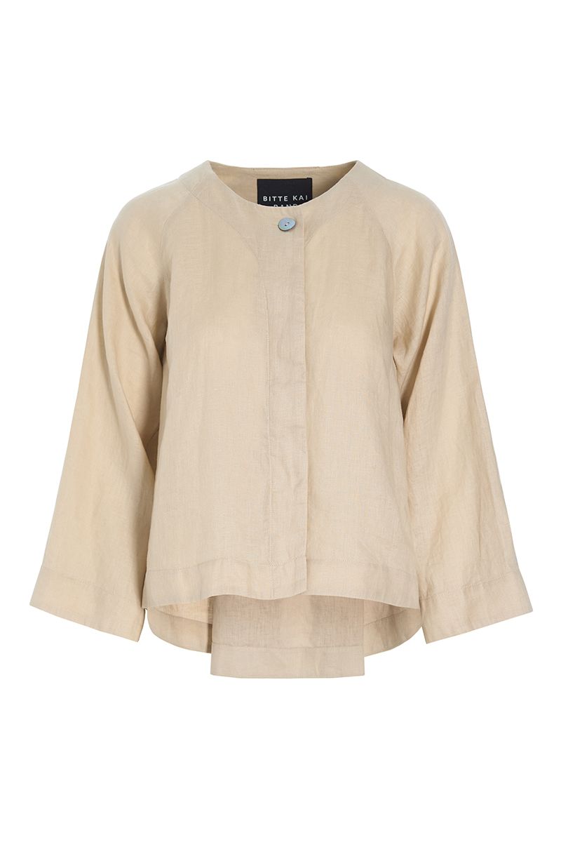 Airy linen short jacket