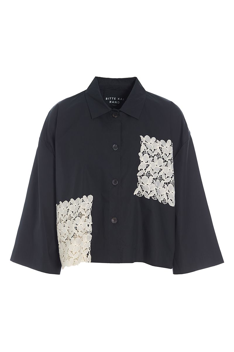 Paper poplin shirt jacket