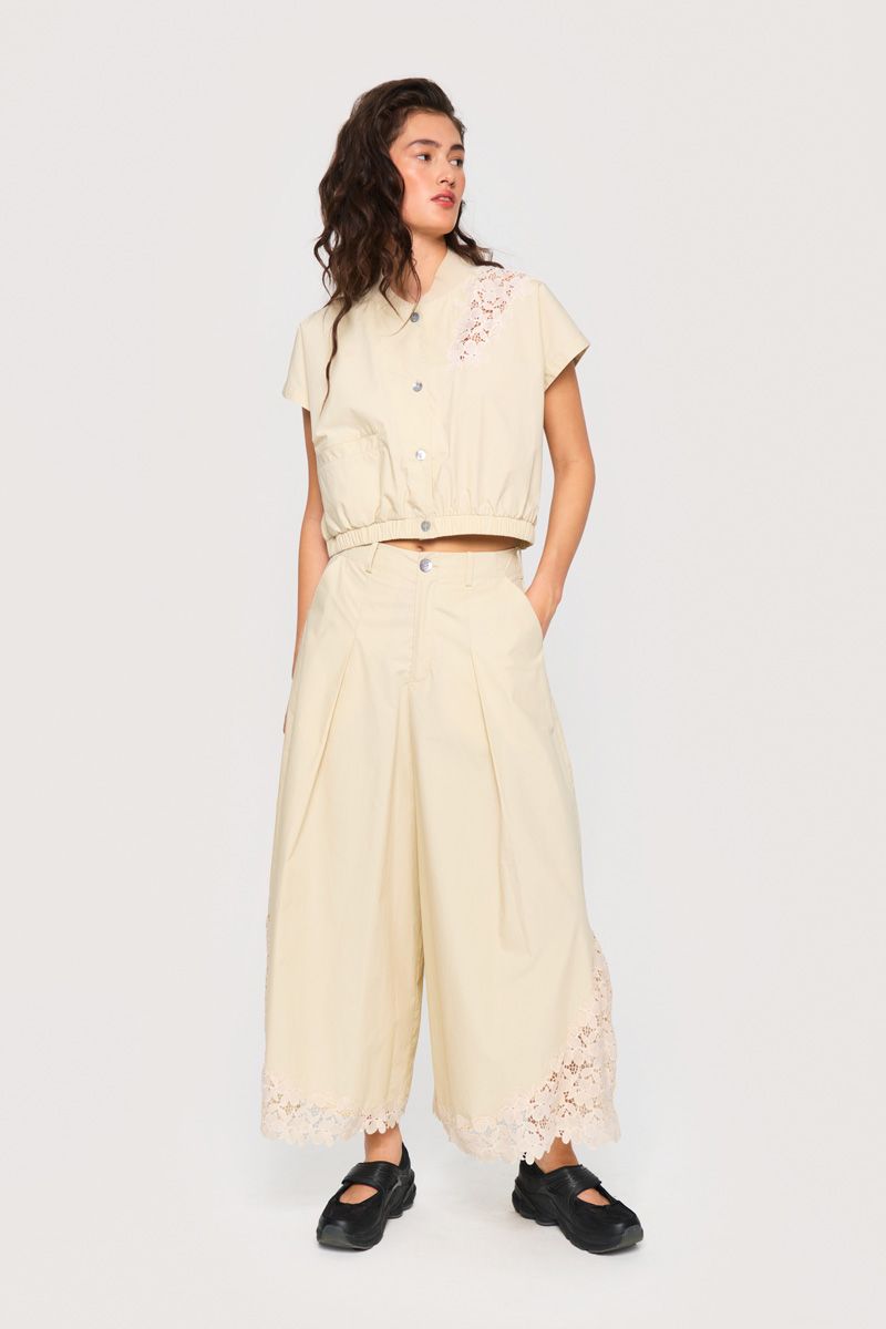 Paper poplin short sleeved shirt