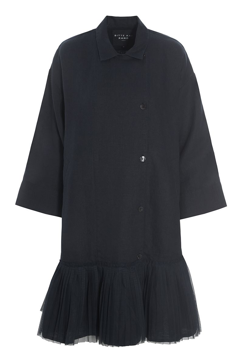 Lazy linen ruffle dress