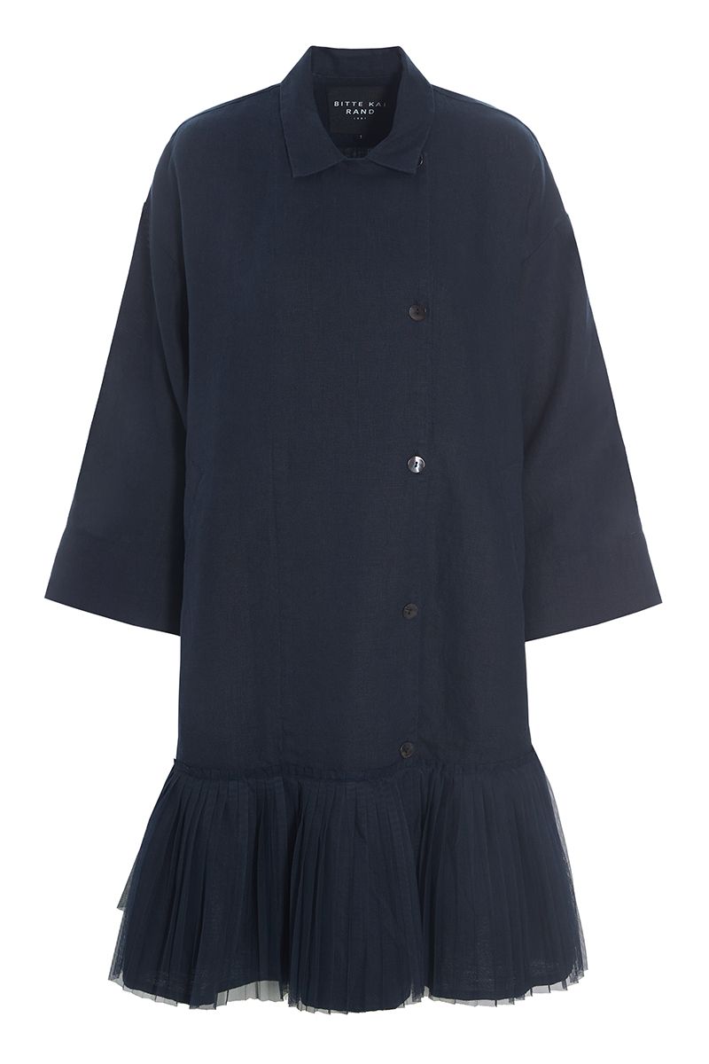 Lazy linen ruffle dress