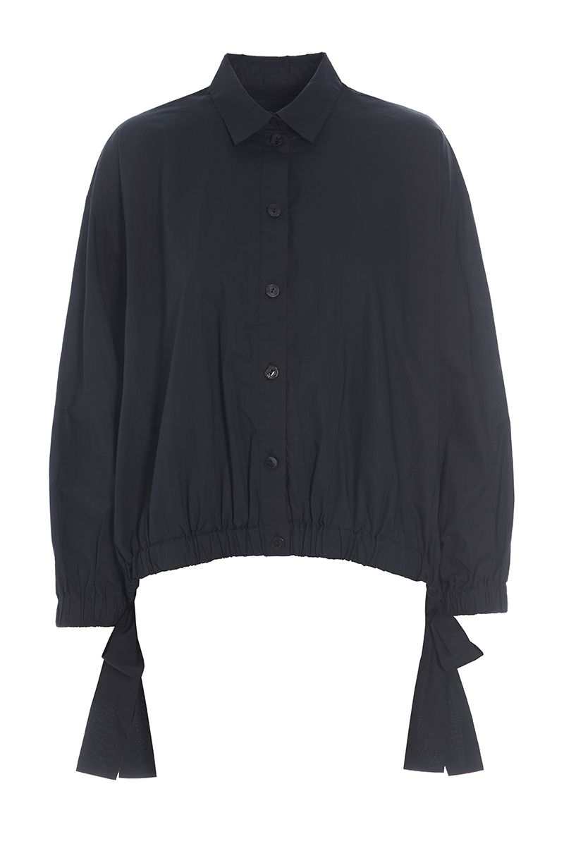 Core cotton shirt with drawstring