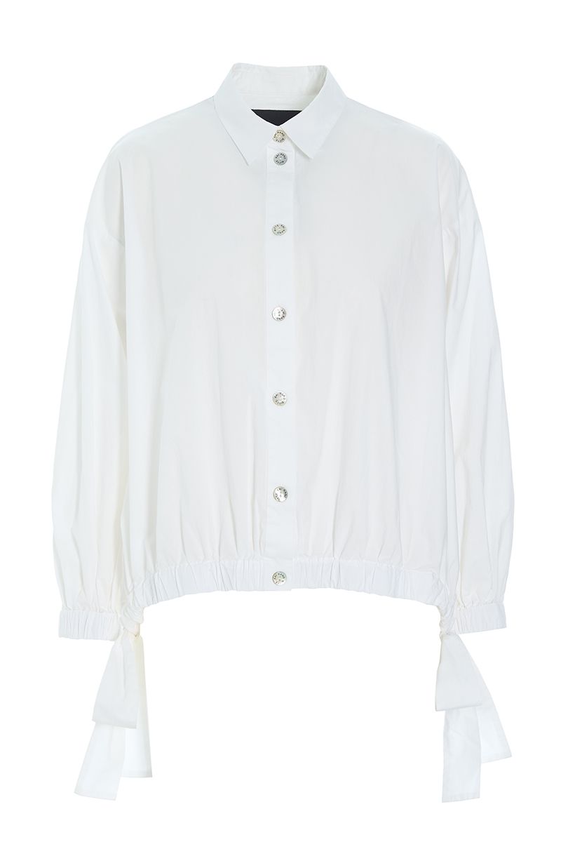 Core cotton shirt with drawstring