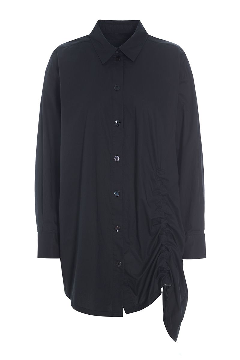 Core cotton shirt with front ruching
