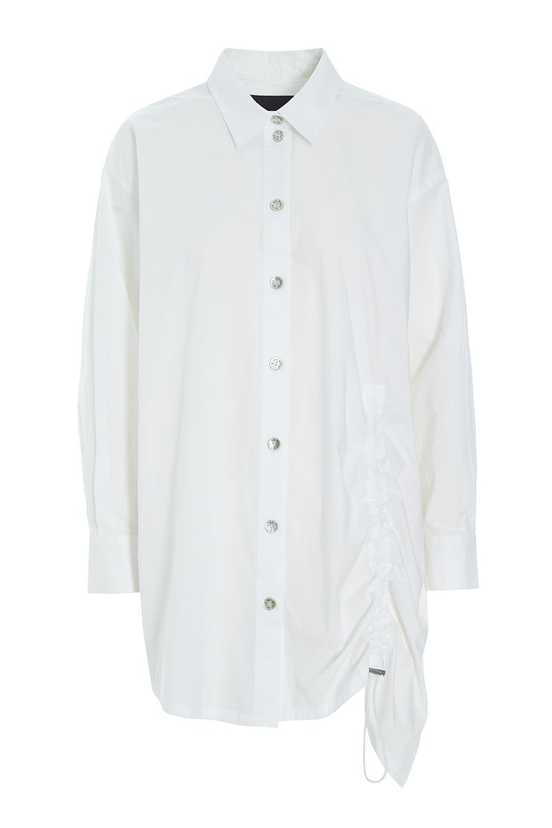 Core cotton shirt with front ruching