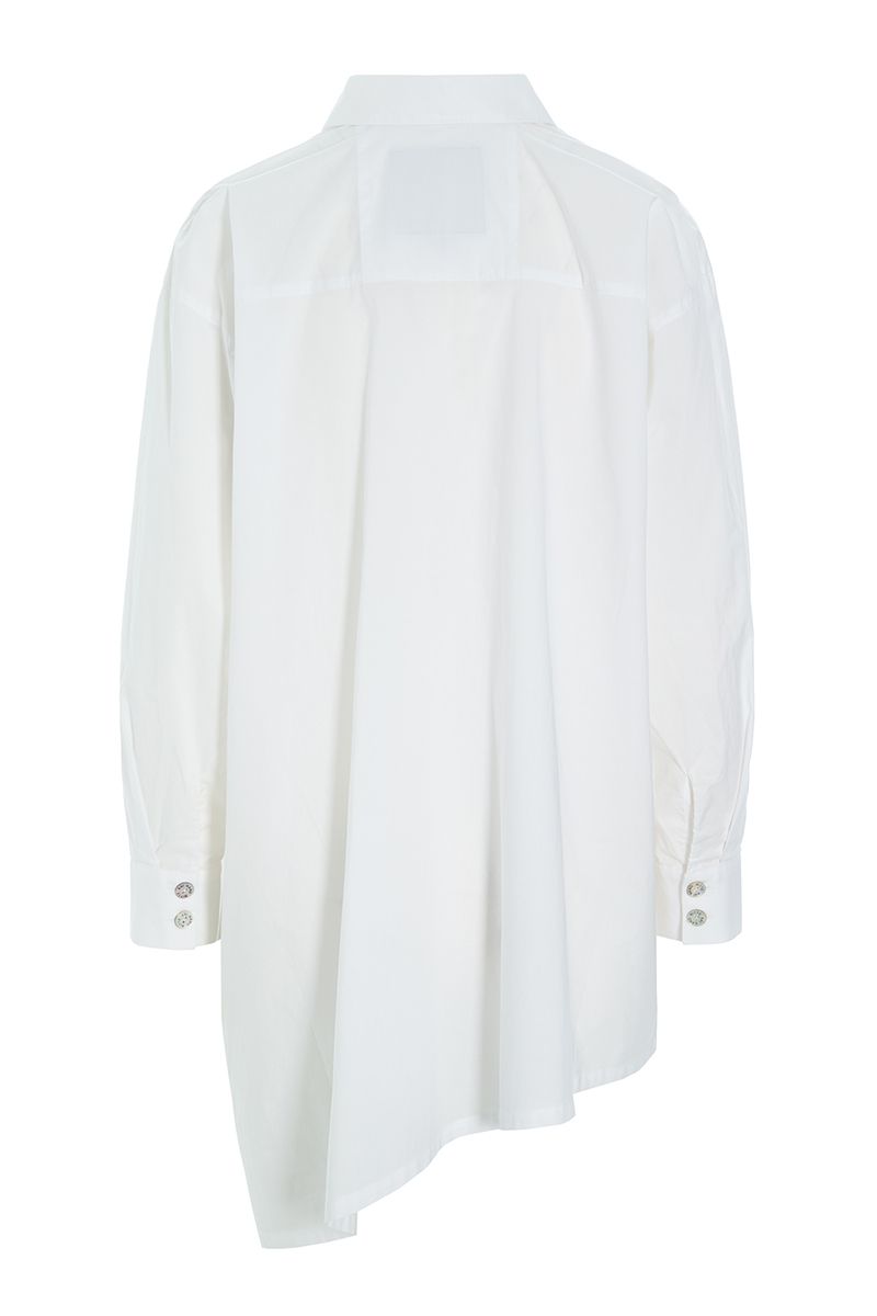 Core cotton shirt with front ruching