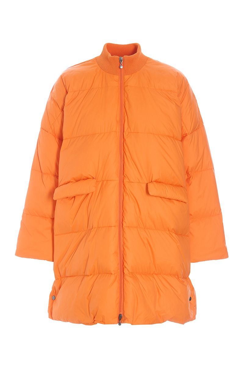 Feather down coat with zipper