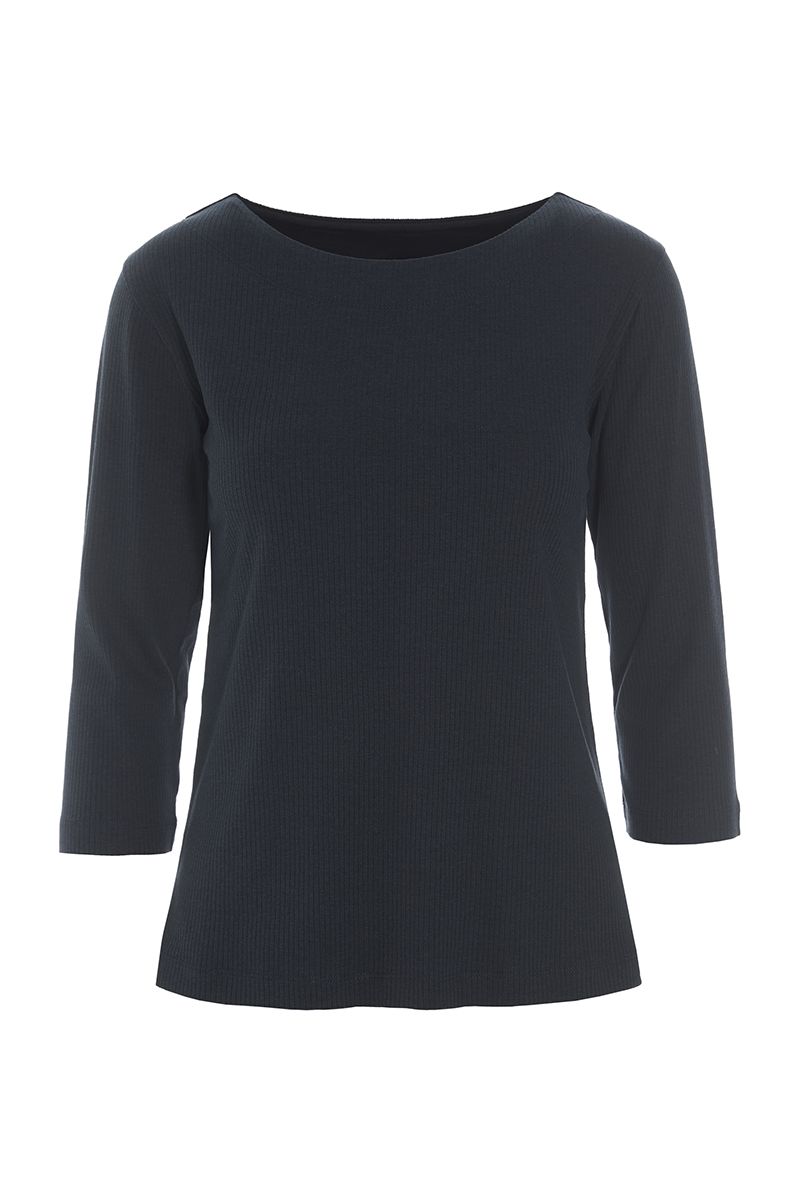 Naibu rib blouse with 3/4 sleeves