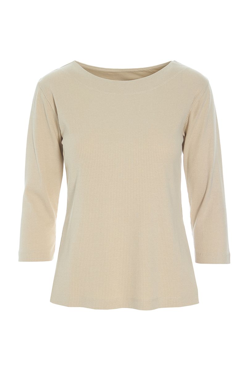 Naibu rib blouse with 3/4 sleeves