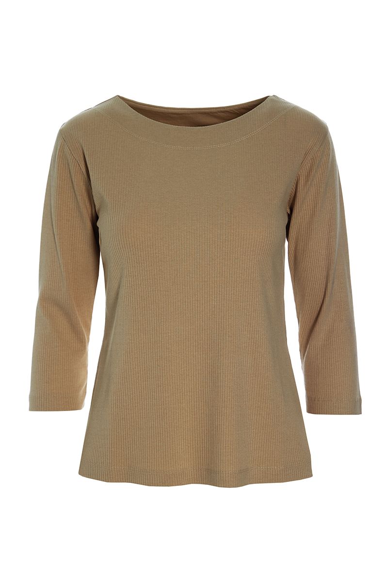Naibu rib blouse with 3/4 sleeves