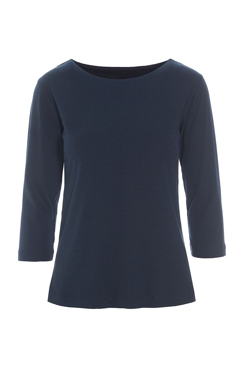 Naibu rib blouse with 3/4 sleeves