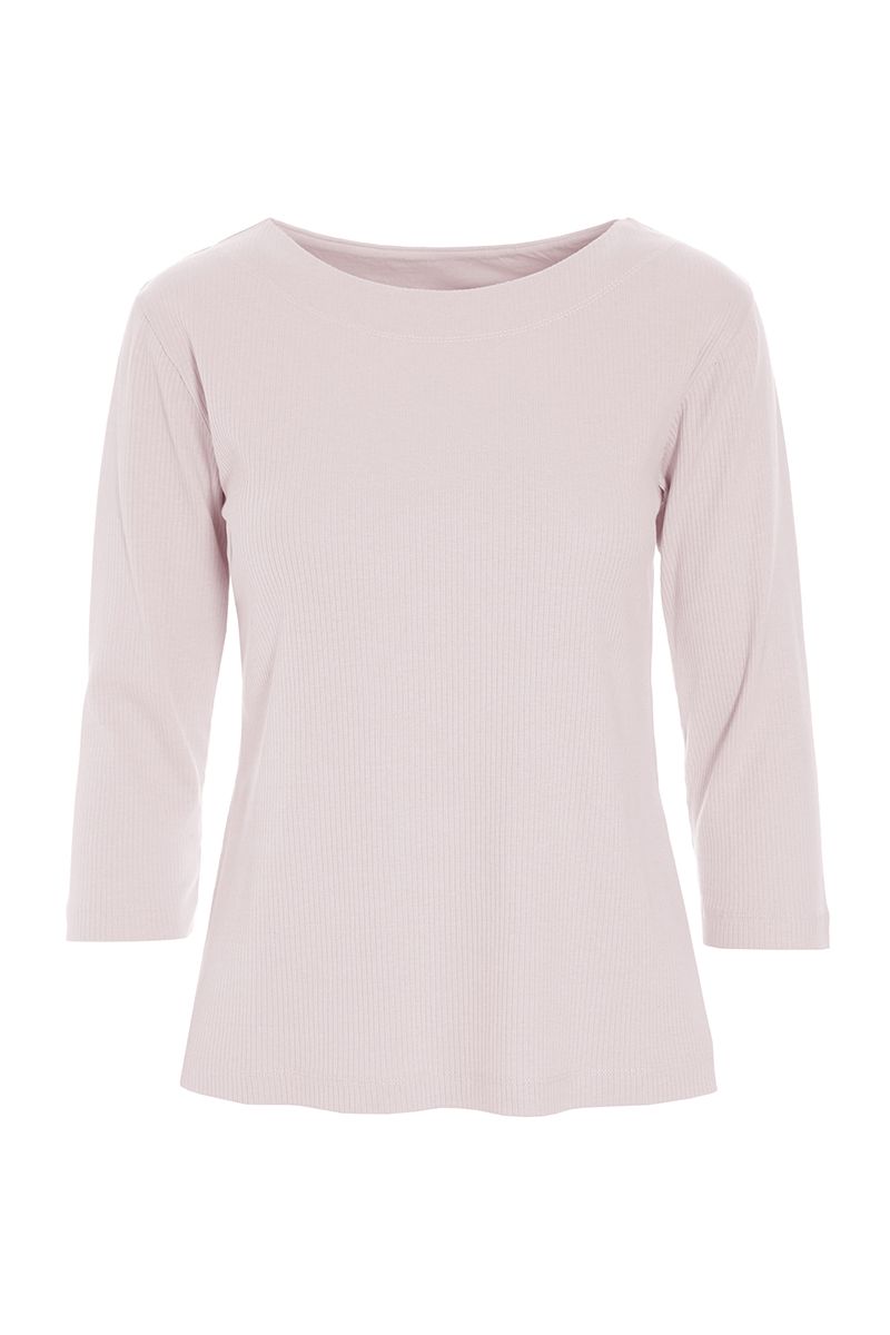 Naibu rib blouse with 3/4 sleeves