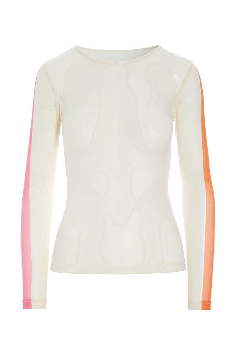 Contrast fukashi mesh t-shirt