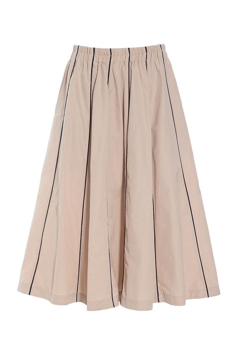 Fukkura poplin skirt with piping