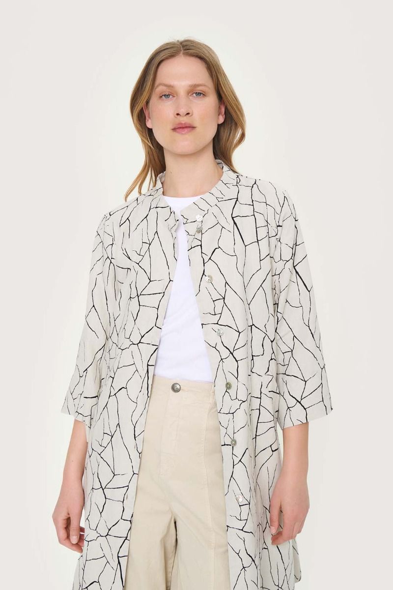 Craquelure coat dress