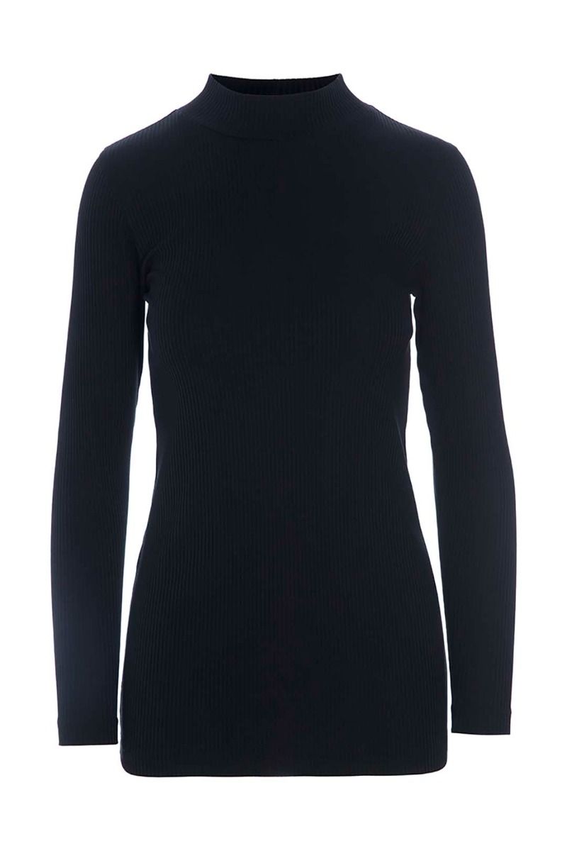 Globe rib turtleneck blouse
