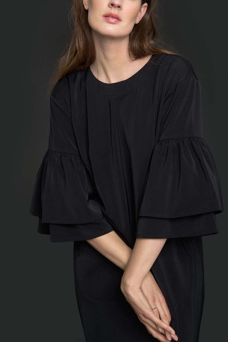 Sakura stretch flounce dress