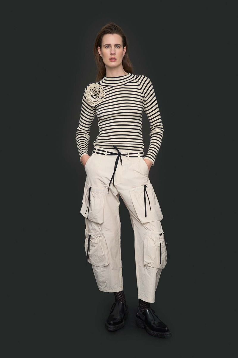 Bloom rib-knit blouse