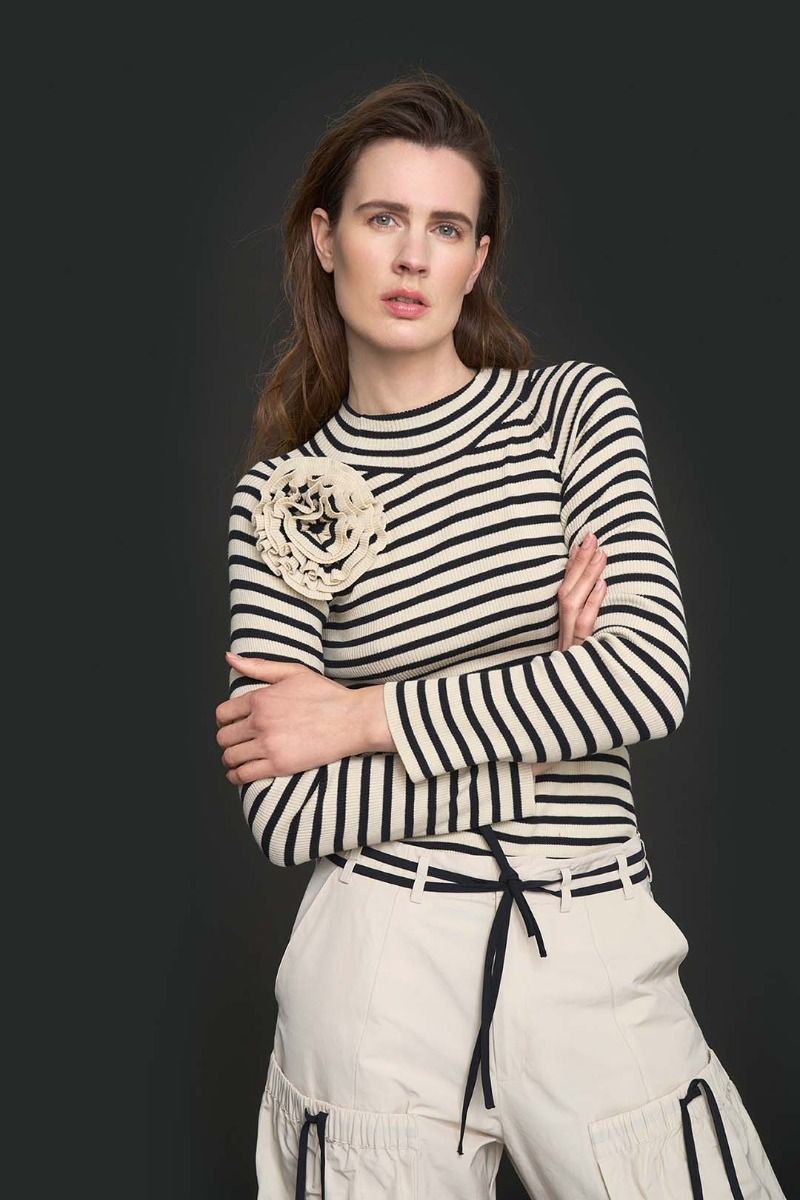 Bloom rib-knit blouse